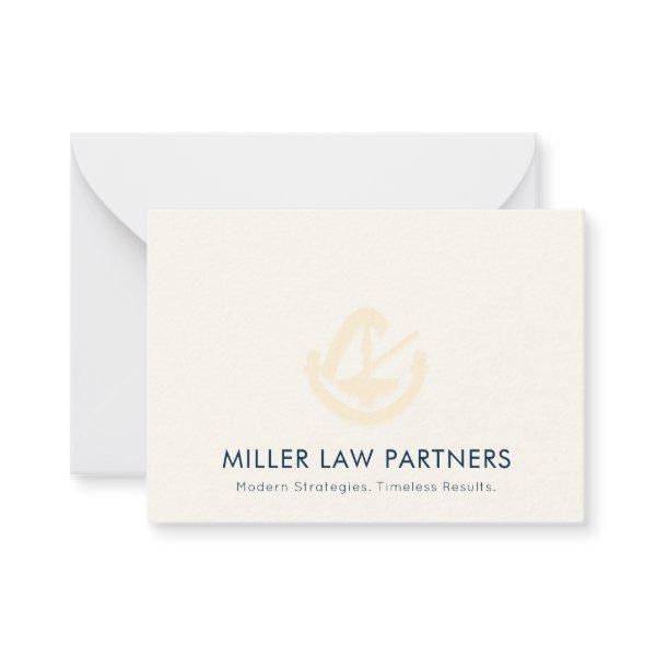 Subtle Ivory Legal Logo Note Card