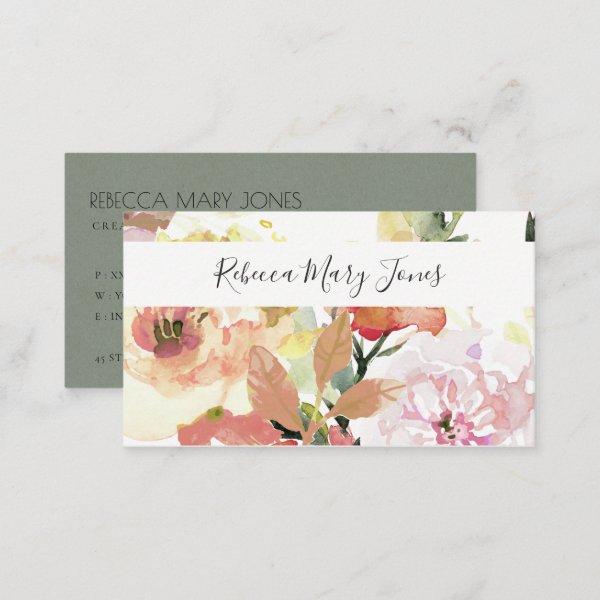 SUBTLE PEACH PINK WATERCOLOR FLORAL PERSONALISED