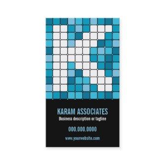 Subway Tile Cerulean Monogram K