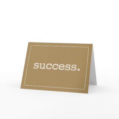 Success Definition Congratulations Simple Brown Card