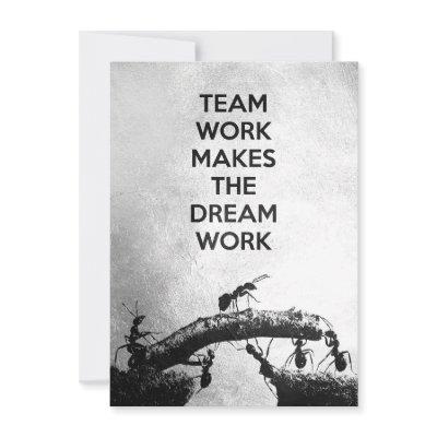 Success Quote Teamwork Makes The Dreamwork Invitation