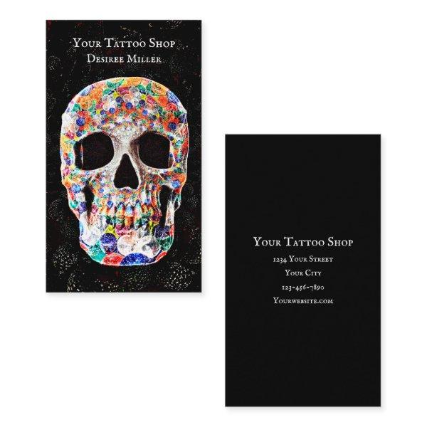 Sugar Skull Colorful Pop Art Balloons Tattoo Shop