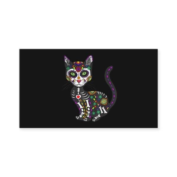Sugar Skull Mexican Cat Halloween Day Of The Dead