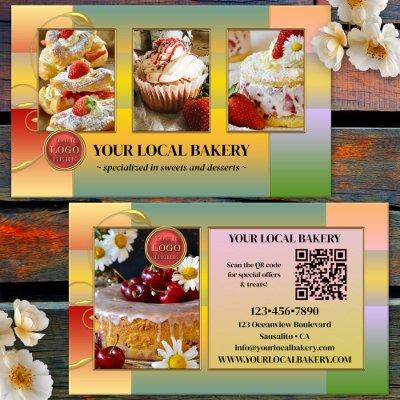 Sugar Sweet Bakery Dessert Photo Logo QR Code