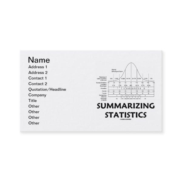 Summarizing Statistics (Bell Curve Distribution)