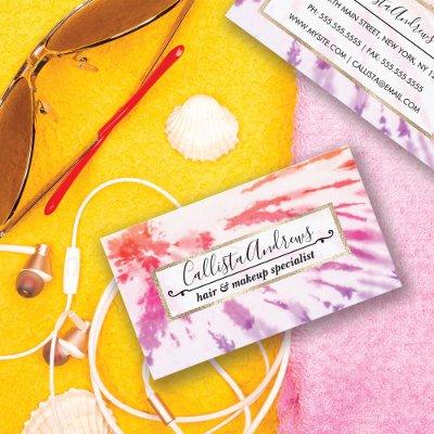 Summer Artsy Girly Orange Magenta Tie Dye Pattern