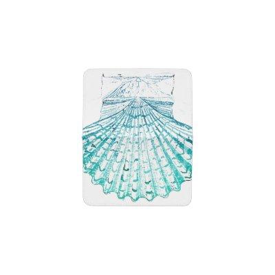 summer beach teal blue watercolor mermaid seashell card holder