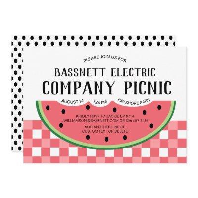 Summer Company Party Invitation Watermelon Picnic