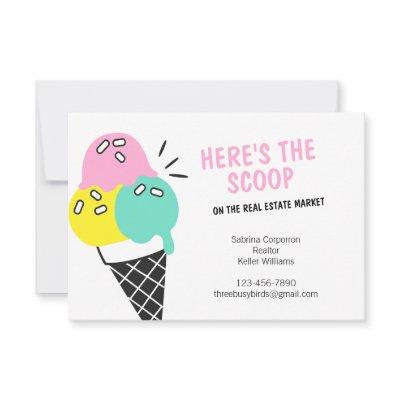 Summer Ice Cream Realtor Marketing Cards