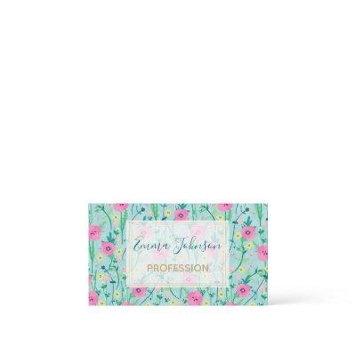 Summer Meadow Floral Nature Teal Illustration