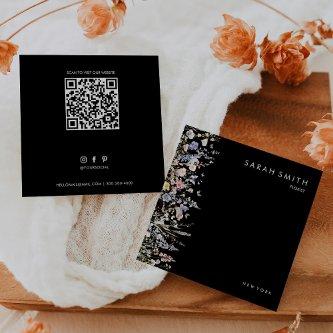 Summer Multicolor Wildflower Florist QR Code Square