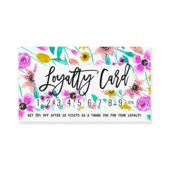 Summer Pink Yellow Floral Watercolor Loyalty