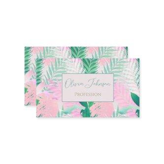 Summer Tropical Pink Mint Palm Foliage Greenery