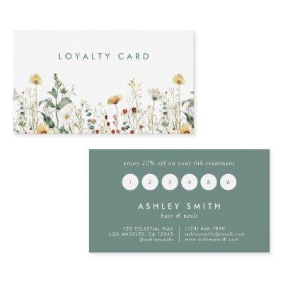 Summer Wildflower Field Loyalty Card