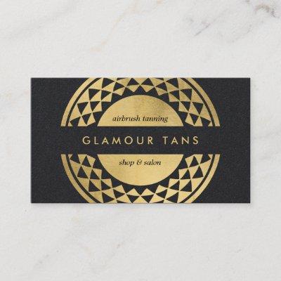 Sun Emblem Faux Gold Spray Tanning Black Paper