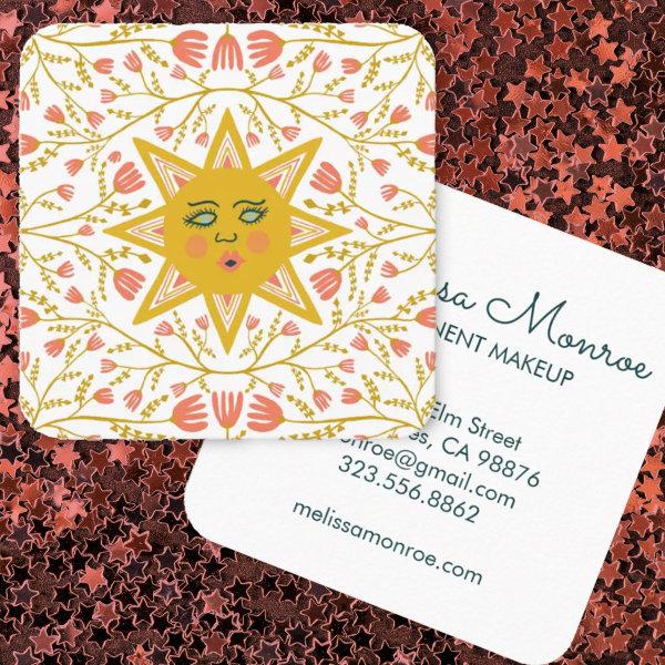 Sun & Flowering Vines Elegant Boho Square