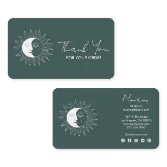 Sun & Moon Boho Social Icons Order Thank You Sage