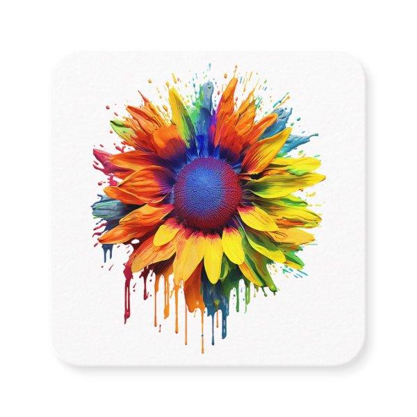 Sunflower Art Abstract Flower Painting Artwork Sun Square