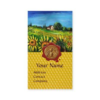SUNFLOWER FIELDS,HONEY BEE RED WAX SEAL ,BEEKEEPER