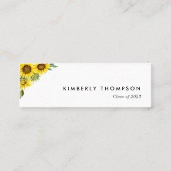 Sunflower Graduation Name Card Announcement Insert