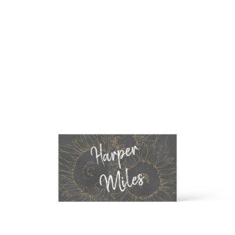 Sunflower on grey handwritten font and symbols