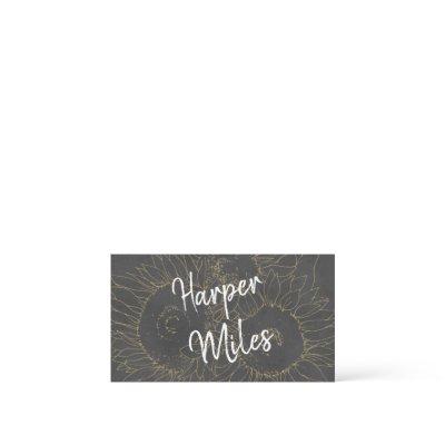 Sunflower on grey handwritten font and symbols