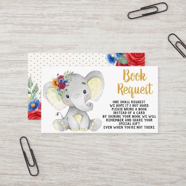Sunflower Rose Elephant Book Request Cards