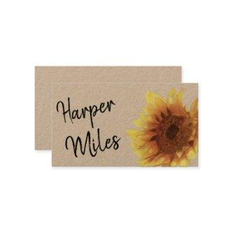 Sunflower rustic kraft floral and symbols