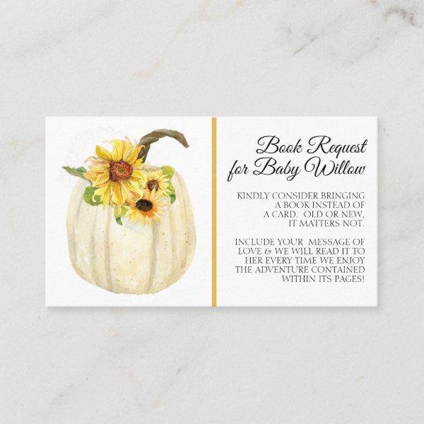 Sunflower Watercolor Floral Pumpkin Book Request