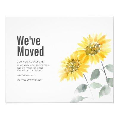 Sunflower We've Moved Address Moving Announcement Flyer