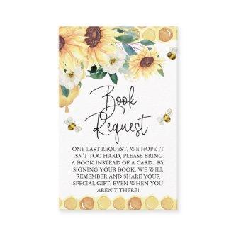 Sunflowers Bee Baby Shower Book Request Insert