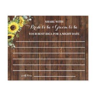 Sunflowers Share a Date Night Bridal Shower Card Flyer