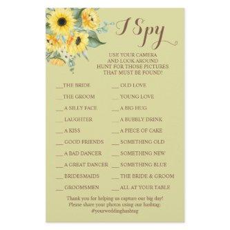 Sunflowers Wedding Reception I Spy Game Card Flyer
