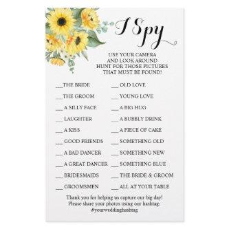 Sunflowers Wedding Reception I Spy Game Card Flyer