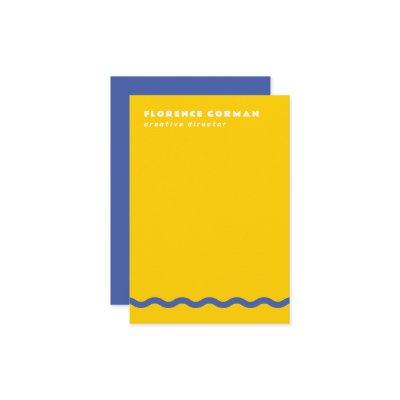 Sunny Yellow and Blue Violet Wavy Frame Personal Thank You Card