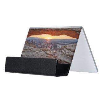 Sunrise at Mesa Arch, Canyonlands National Park Desk  Holder