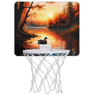 Sunrise on the Lake Mini Basketball Hoop