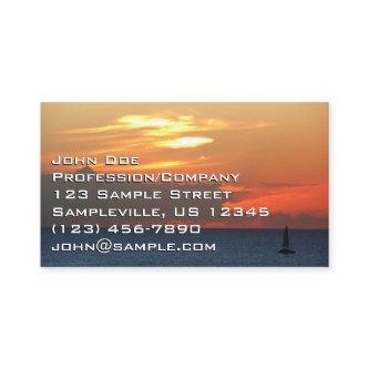 Sunset Clouds and Sailboat Seascape