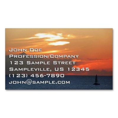 Sunset Clouds and Sailboat Seascape  Magnet