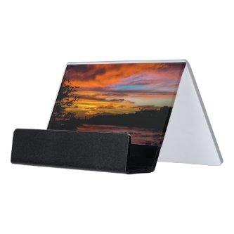 Sunset in Praia, Cape Verde Desk  Holder