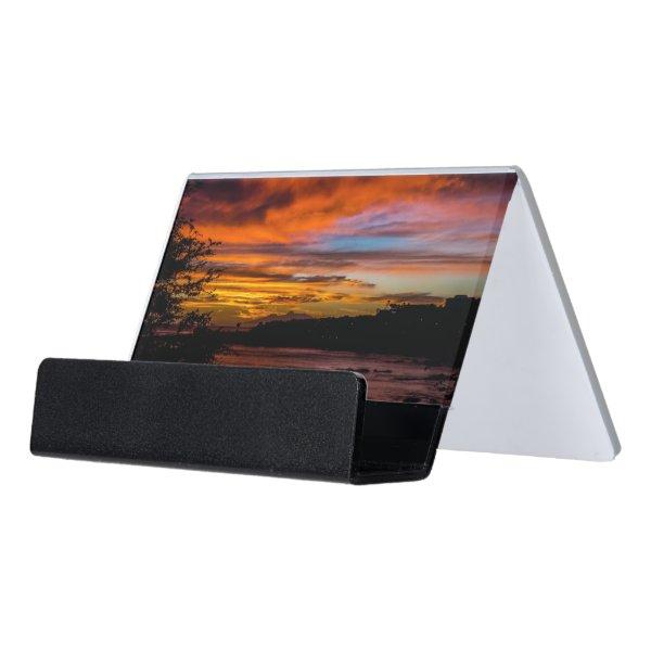 Sunset in Praia, Cape Verde Desk  Holder