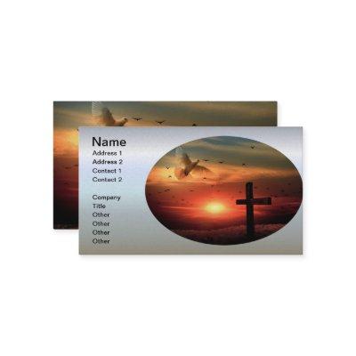 Sunset Resurrection Dove and Cross