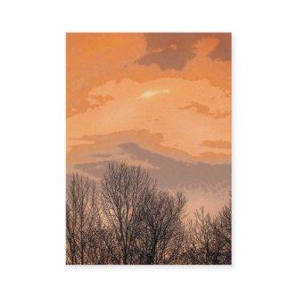 Sunset with Bare Trees ATC