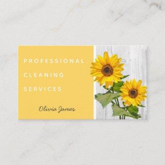 Sunshine yellow floral sunflower cleaning service