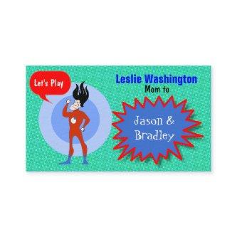 Super Hero Mommy Play Date Card
