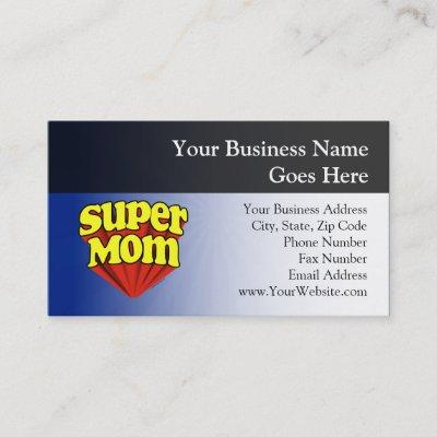 Super Mom Red/Yellow/Blue Superhero Mother's Day Calling Card