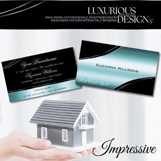 Superb Black Teal Curved Decor Lines Shimmering