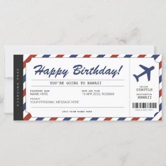 Surprise Birthday Boarding Pass Plane Gift Ticket