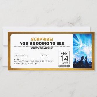 Surprise Concert Gold Gift Ticket Voucher