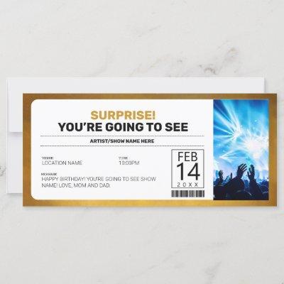 Surprise Concert Gold Gift Ticket Voucher